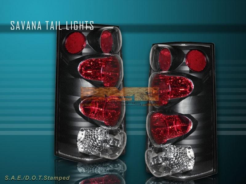 2003 2004 2005 2006 gmc savana/chevy express black tail lights