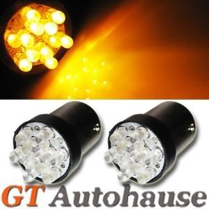 A pair of amber 12-led 1157 2057 2357a 2397 7528 bay15d 1152 lights lamps #a60