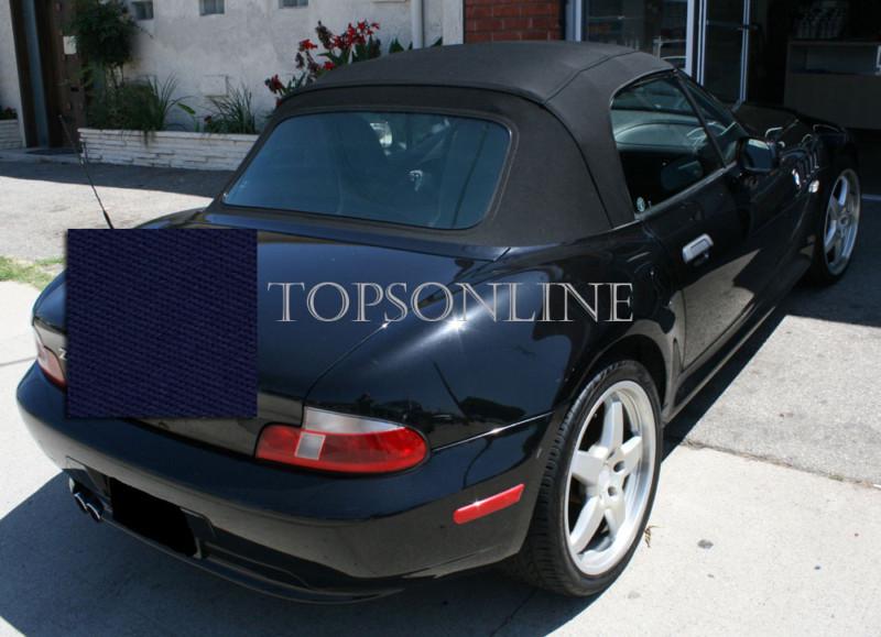 Bmw z3 & m roadster convertible top with window, factory twillfast cloth, blue