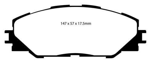 Ebc brakes dp61792 ebc 6000 series greenstuff truck/suv brakes; disc pads rav4