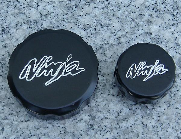 Kawasaki ninja zx6 zx6r zx9 zx10 black fluid cap set