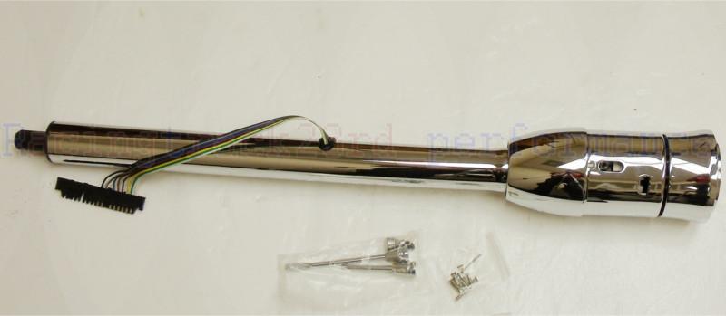 30" gm hot rod chrome tilt manual steering column no key & adapter