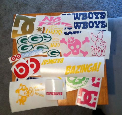 Decal sticker lot 32 decals in all different sizes car windows home decor wall