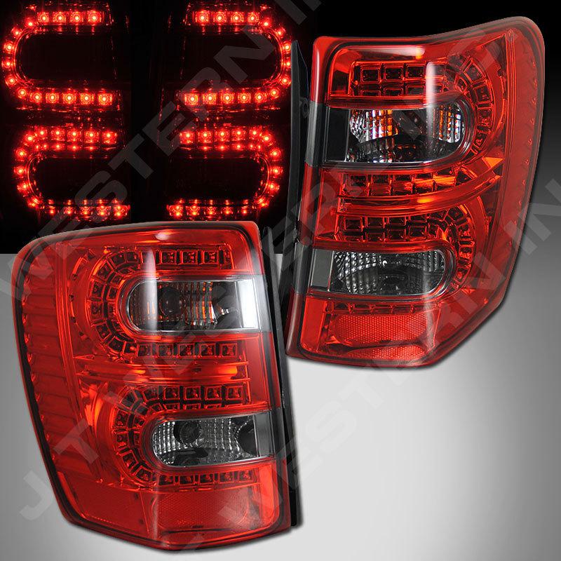 99-04 jeep grand cherokee red smoke "l.e.d." led tail lights 