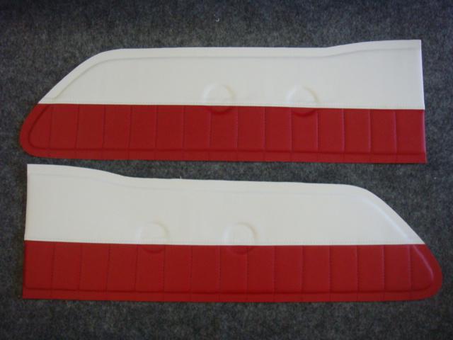 Custom  door panels for 1961-1966 ford trucks pickups red and white pleated