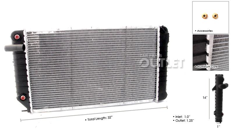 1994 1995 pontiac grand am 2.3l 2.2l 3.1l new radiator assembly gt se 94 95 mt