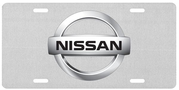 Nissan glossy silver .045" aluminum car license plate