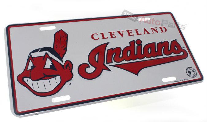 Cleveland indians mlb license plate aluminum stamped metal tag for car truck