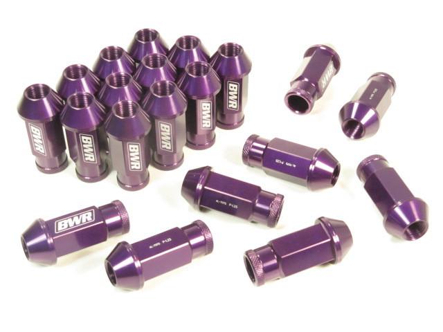 Blackworks forged extended open ended wheel tuner lug nuts purple 12x1.25mm 20pc