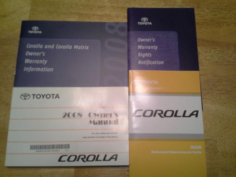 2008 toyota corolla owners manual book