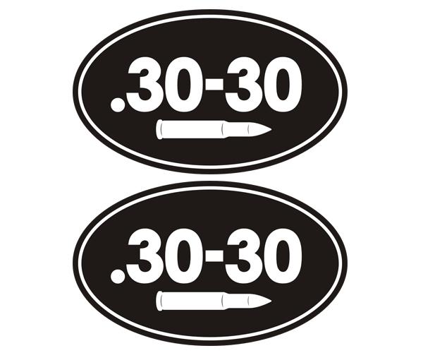 .30-30 ammo can decal set 3"x1.8" oval 30-30 cal rifle vinyl sticker zu1