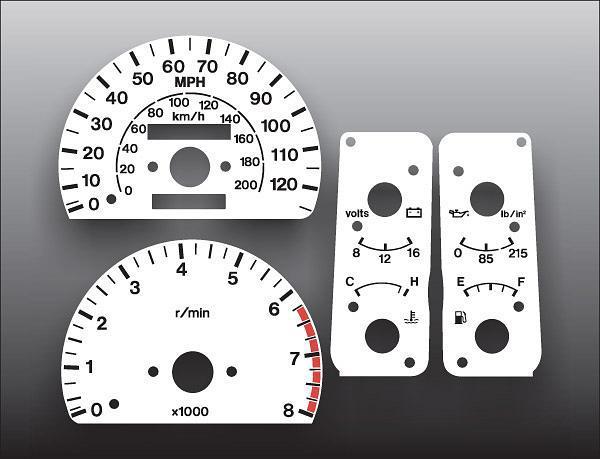 1995-1997 isuzu trooper instrument cluster white face gauges