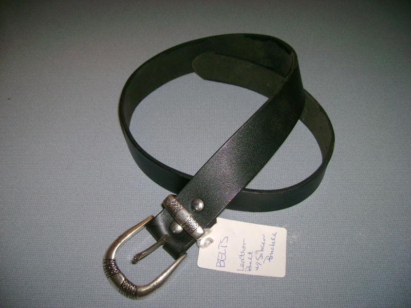 Black leather belt size 30