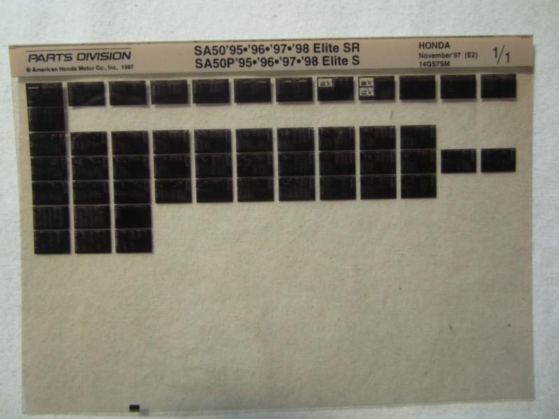 1995-1998 honda motorcycle sa50 p elite sr s microfiche parts catalog sa 50 p