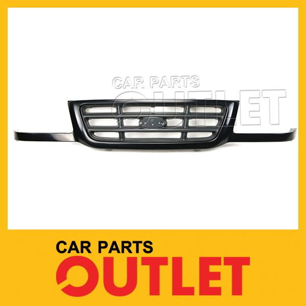 2001-2003 ford ranger 2wd xl grille shell raw black frame drk gray argent insert