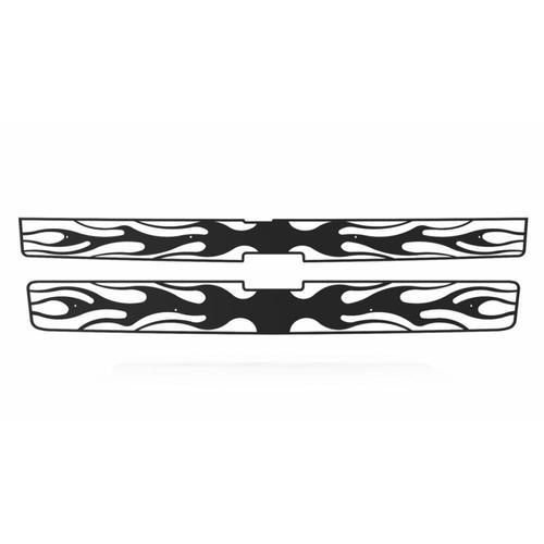 Chevy silverado hd 2500 3500 07-10 horizontal flame black powdercoat grill