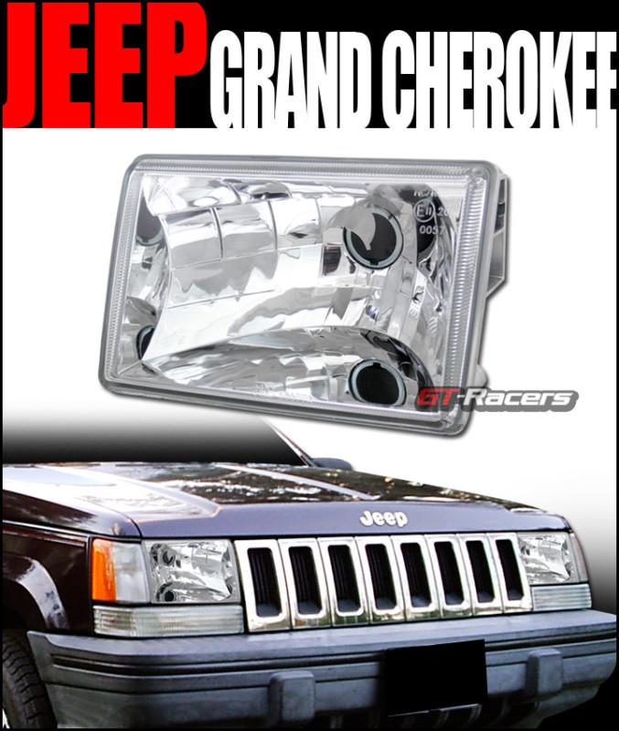 Sport euro chrome clear head lights lamps pair 1993-1998 jeep grand cherokee