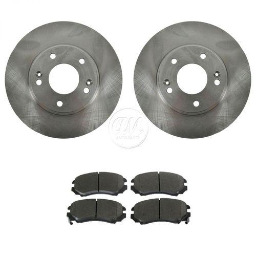 Front ceramic disc brake pads & 2 disc rotors set kit for kia sportage tuscon