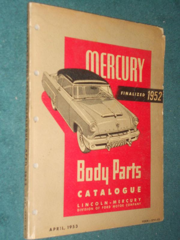 1952 mercury body parts catalog original parts book