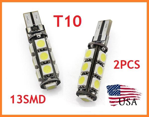 2 x 10 no error free canbus w5w t10 501 led side light bulb 13 smd - xenon white