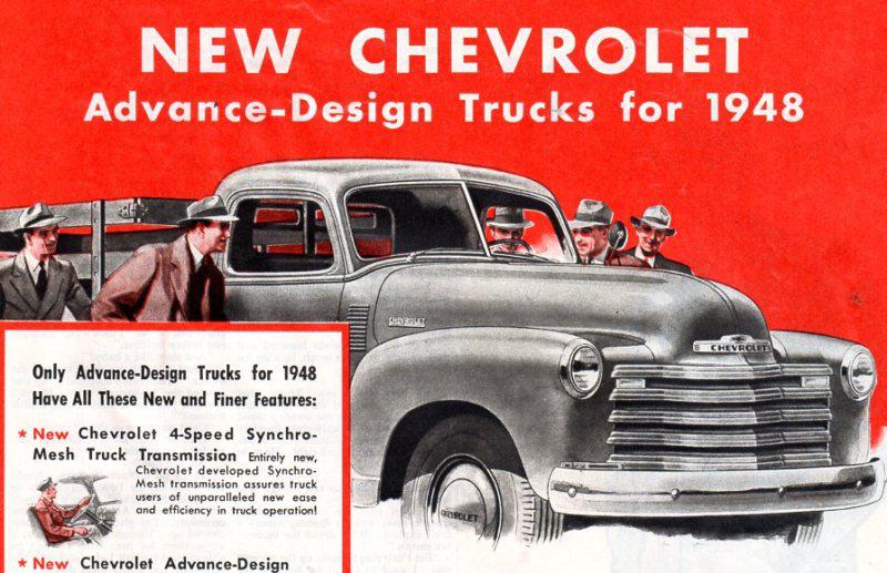 Vintage  1948  chevrolet  truck  &  botany  500  ads - 10 1/2 " x 13 1/2 "