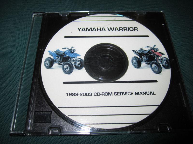 1988-2003 yamaha warrior atv 4 wheeler service manual cd bonus!