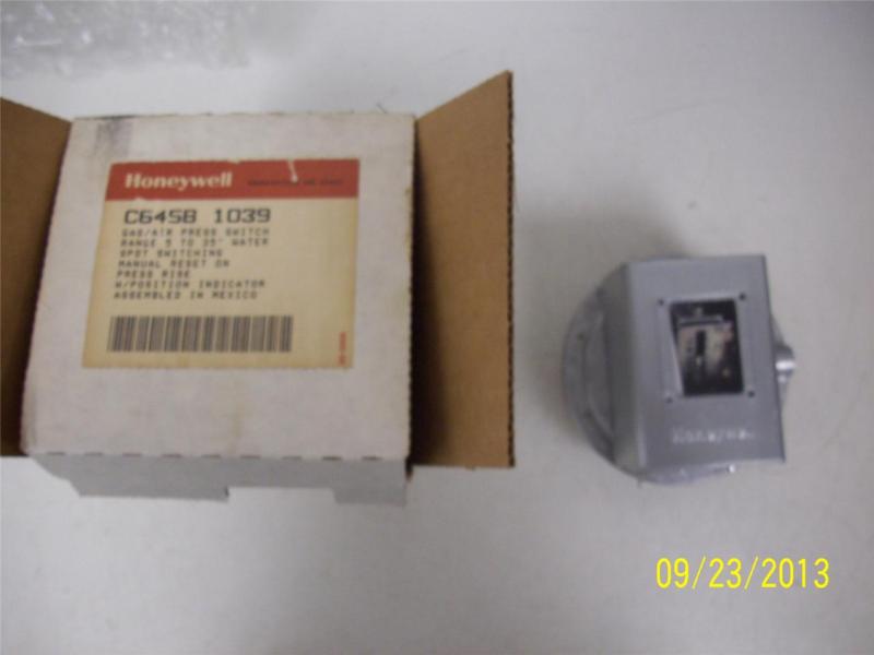 Honeywell c645b 1039 gas air pressure switch