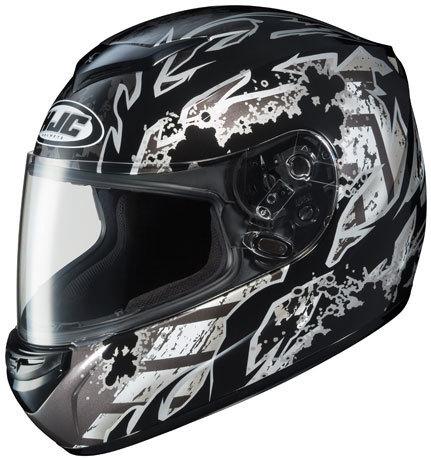 New hjc skarr csr2 helmet, black/silver, small