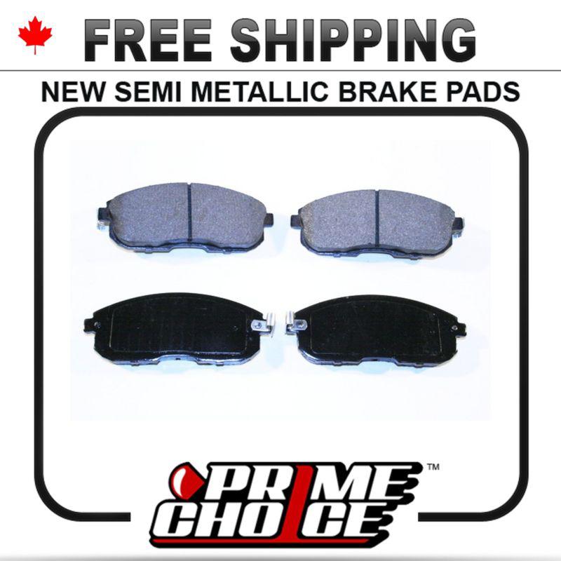 New premium complete set of front metallic disc brake pads with shims