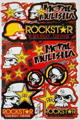Metal mulisha rockstar energy sticker decal  mini yellow red green dirt bike 87