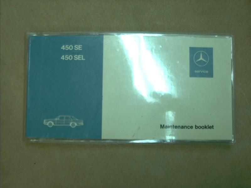 1973 mercedes benz 450se and 450sel maintenance booklet & emissions manual