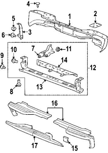 Chevrolet 11518660 genuine oem factory original rear bumper bolt