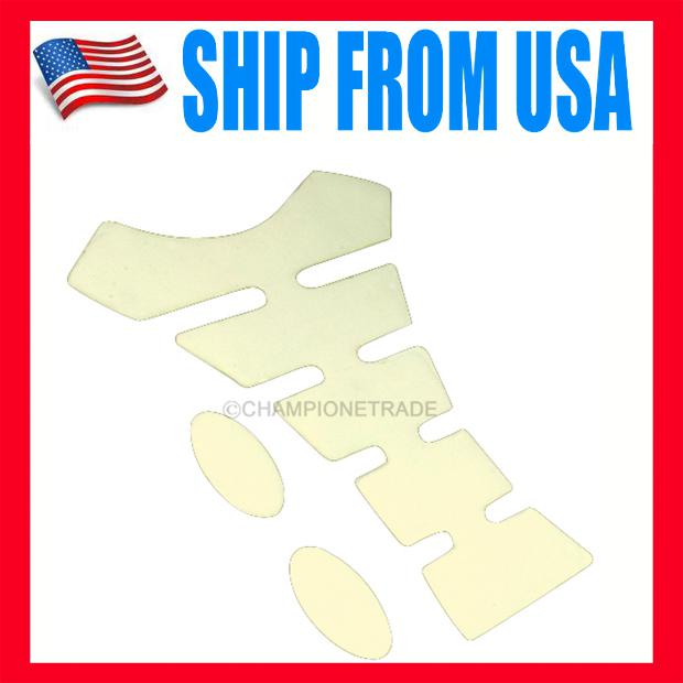 Us clear motorcycle sport fuel gas tank 3d resin protector pad for honda suzuki