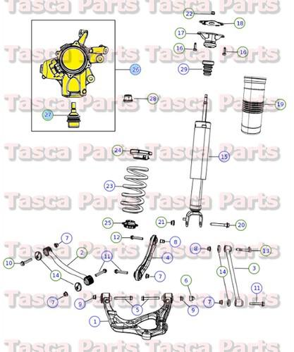 Oem lh rear suspension knuckle & ball joint dodge durango jeep grand cherokee