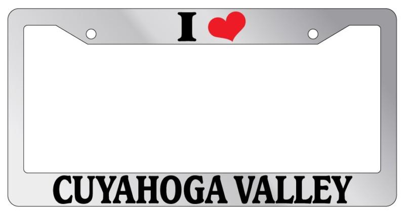 Chrome license plate frame i heart cuyahoga valley auto accessory novelty