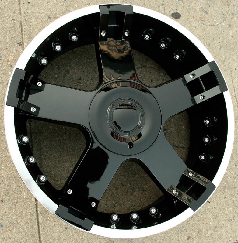 Milano 721 24" black rims wheels gmc yukon denali 07-up / 24 x 9.5 6h +25