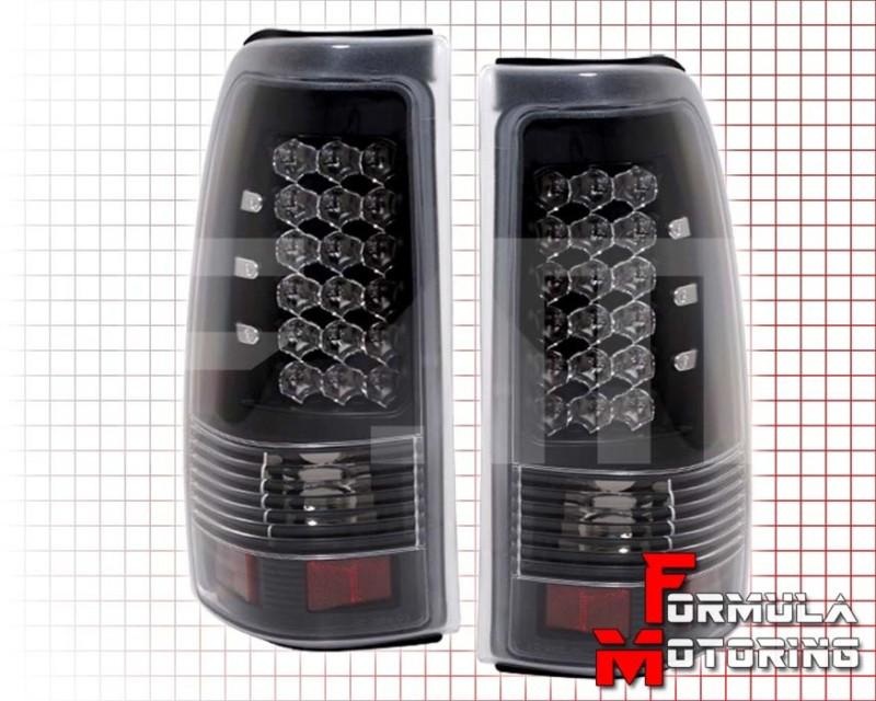 03-06 silverado 04-06 gmc sierra pickup black/clear led tail lights left+right