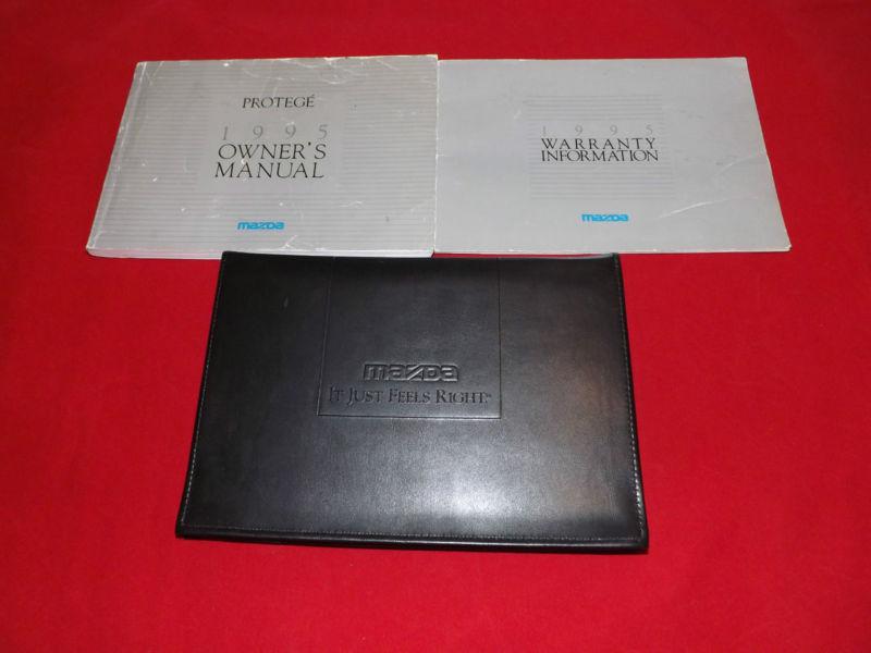 1995 mazda protege owner's manual guide set black case & warranty info