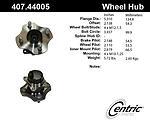 Centric parts 407.44005 rear hub assembly