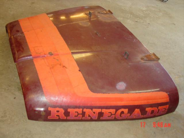 75-86 jeep cj hood scrambler cj7 5 7 cj8 cj5 burgandy renegade orange red