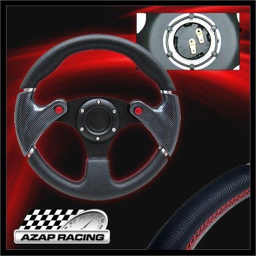 83-93 f1 racing black/carbon 2 tone steering wheel for honda accord and more