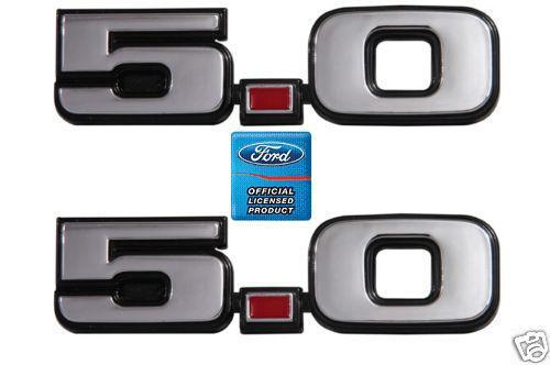 1979-1993 ford mustang fender emblems "5.0"