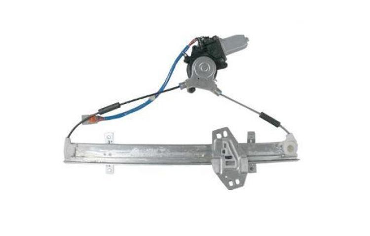 Power front window regulator with motor with cable pair