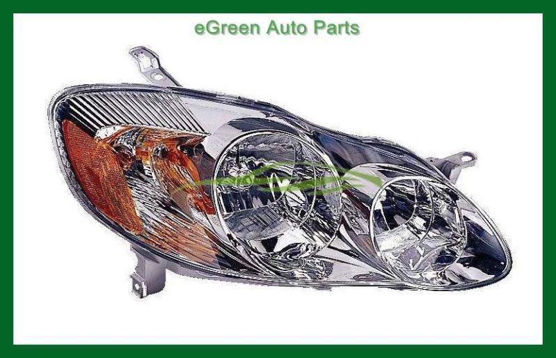 03-04 corolla ce/le head light lamp right passenger chrome bezel