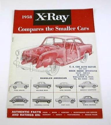 1958 58 amc rambler x-ray brochure ford opel fiat simca