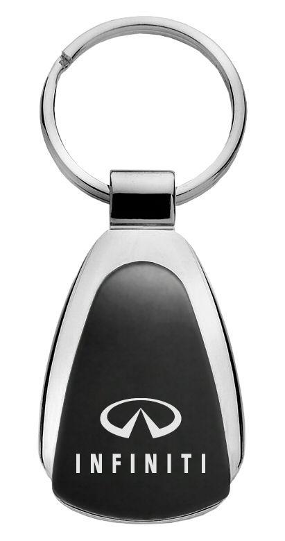 Nissan infiniti black tear drop key chain ring tag key fob logo lanyard