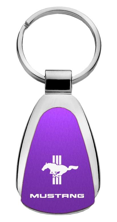 Ford mustang purple tear drop keychain car ring tag key fob logo lanyard