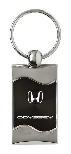 Honda odyssey black rectangular wave key chain ring tag key fob logo lanyard