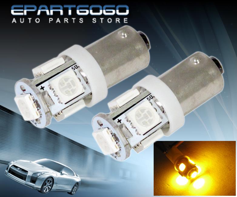 2 pcs ba9s t4w 5050 5-smd led light bulb 3893 dome cargo license parking map jdm