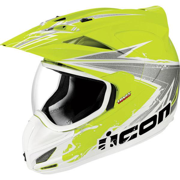 Hi viz yellow s icon variant salvo hi-viz full face helmet